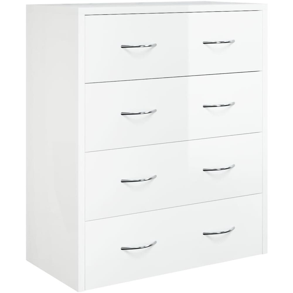 Credenza con 4 Cassetti 60x30,5x71 cm Bianco lucido - Foto 3