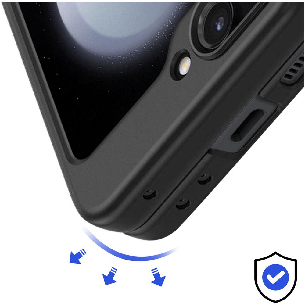 Cover Magsafe Per Samsung Galaxy Z Flip5 Rigida Design Sottile Nera - Foto 5