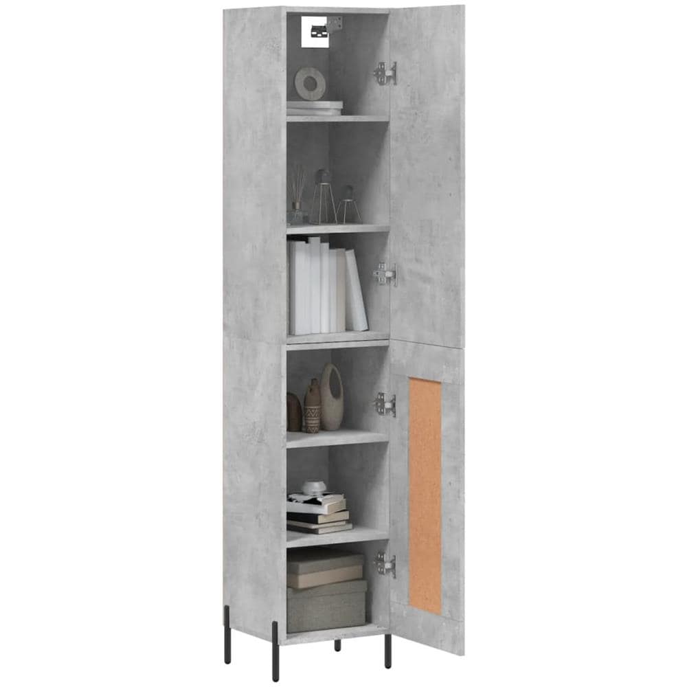 Credenza Grigio Cemento 34,5x34x180 Cm In Legno Multistrato - Foto 3