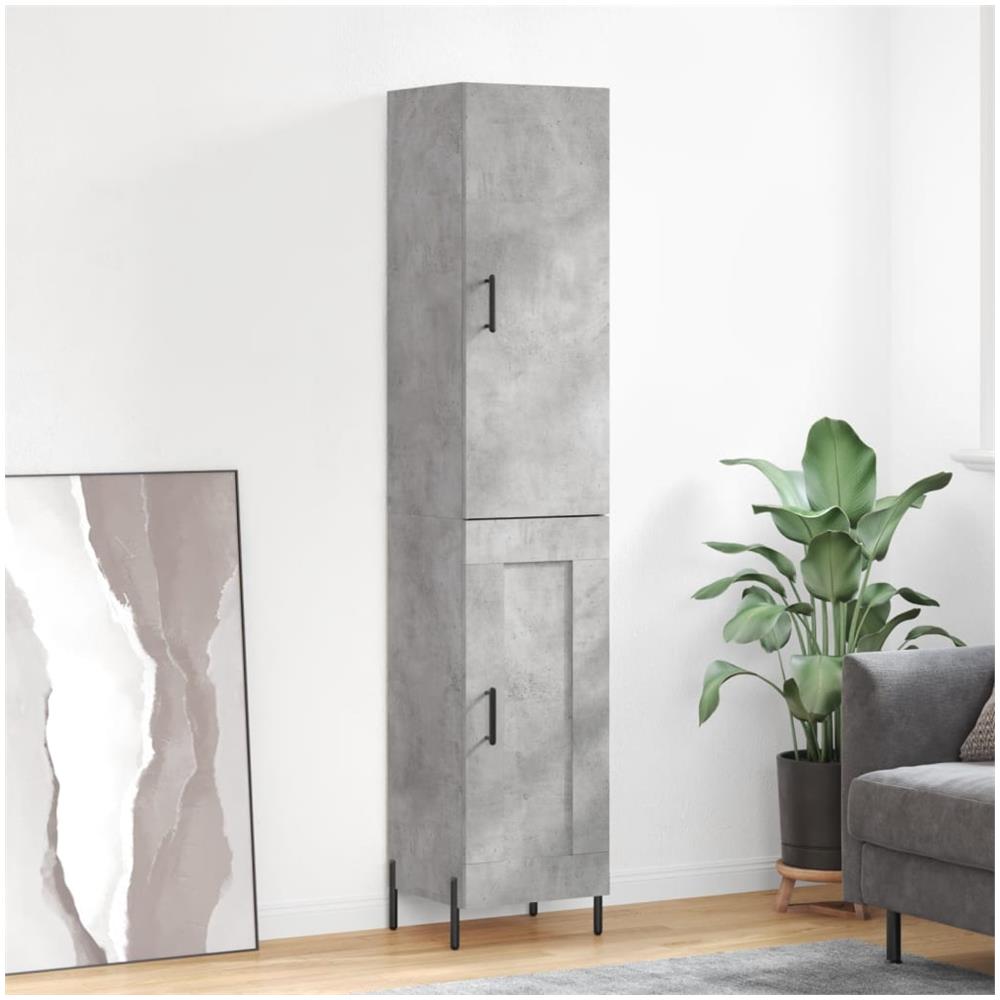 Credenza Grigio Cemento 34,5x34x180 Cm In Legno Multistrato - Foto 1