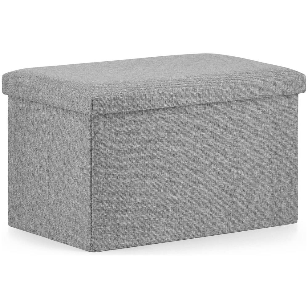 Pouf pieghevole VALORA XL con contenitore - Grigio x 4 - Foto 2