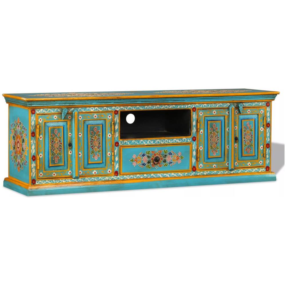 vidaXL Legno Massello di Mango Mobile Porta TV Vintage Armadietto Credenza