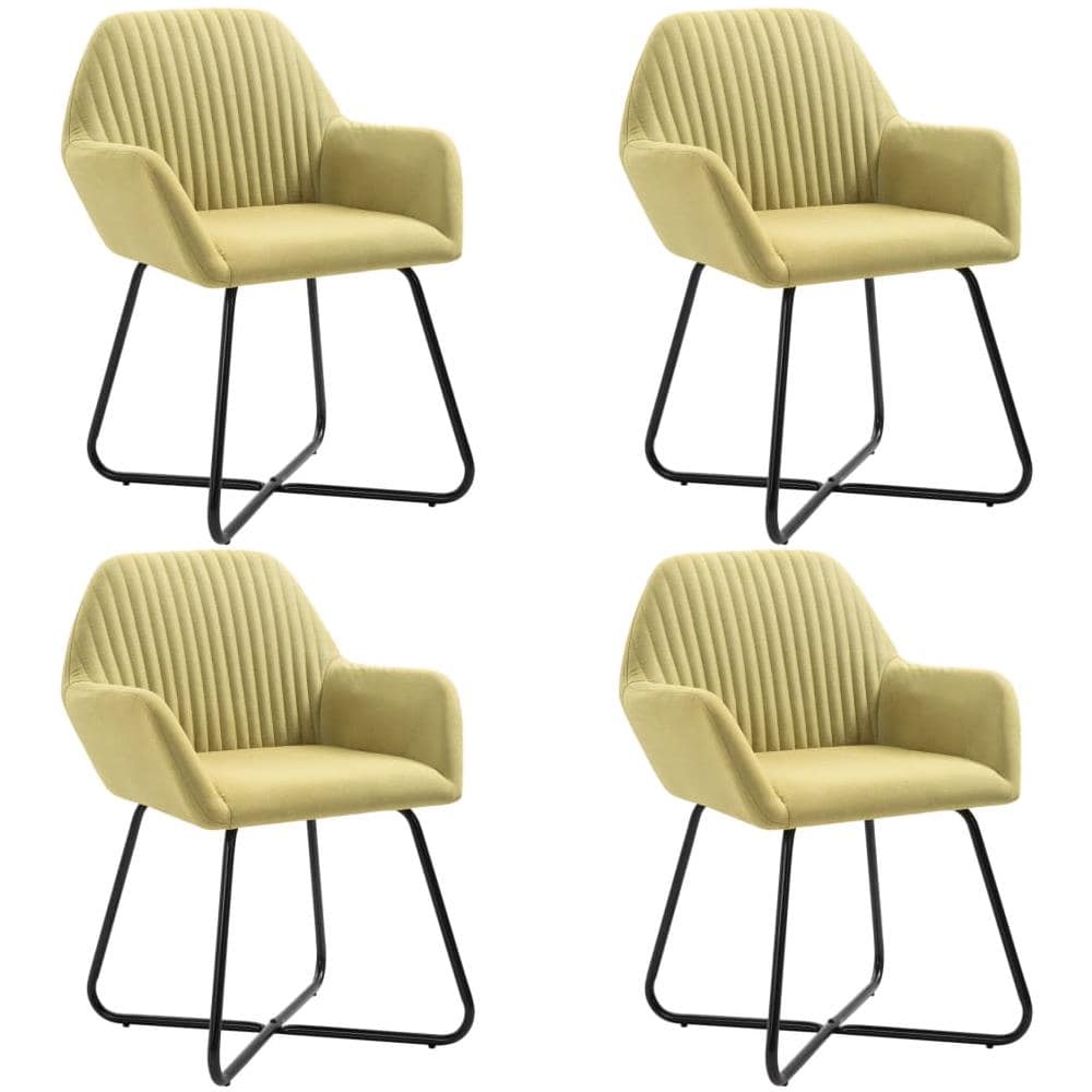 Sedie Da Pranzo 4 Pz Verdi In Tessuto - Foto 1