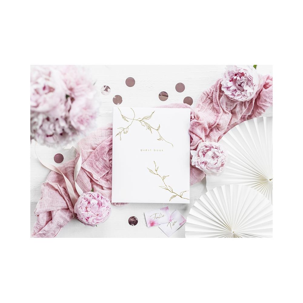 Partydeco - Guest Book Bianco Con Rami Oro - Foto 2