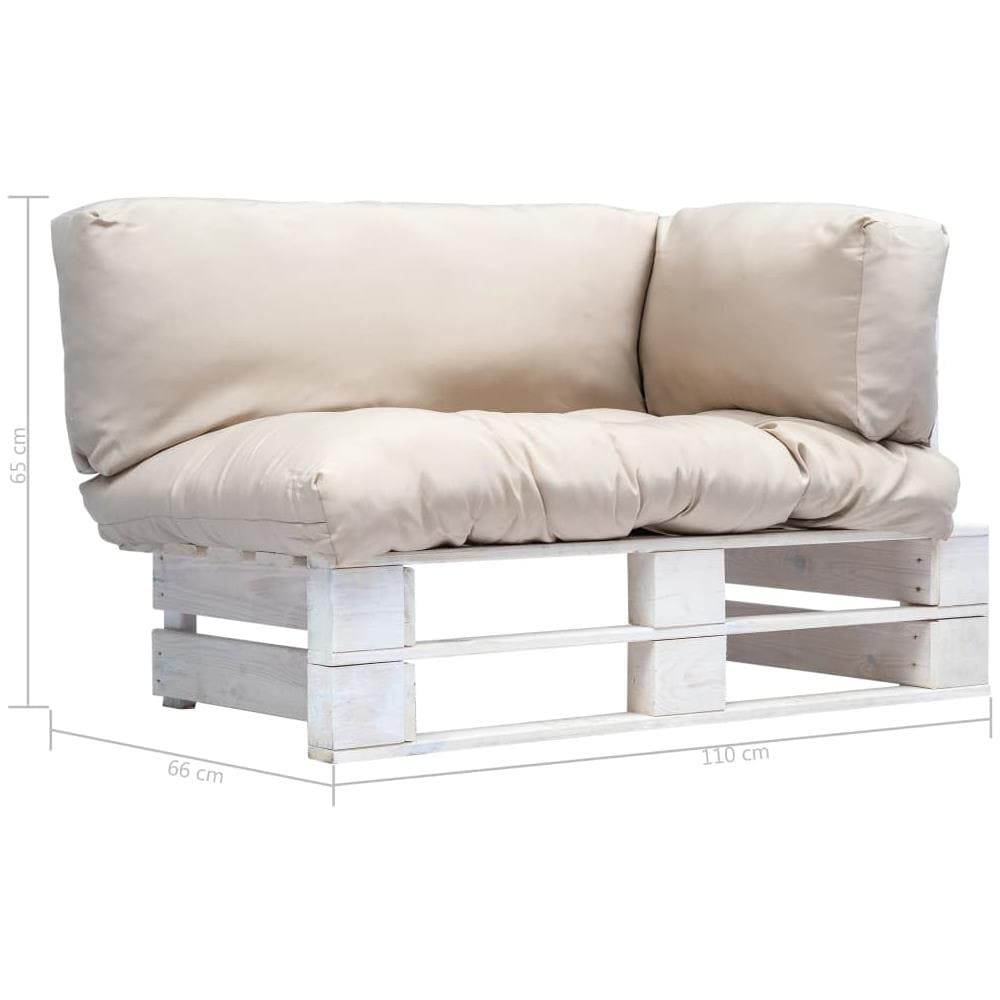 Divano Da Giardino A Pallet E Cuscini Sabbia Legno Di Pino - Foto 3