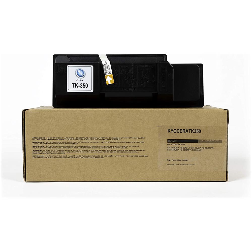 TONER COMPATIBILE -  Kyocera Tk-350 Nero 1t02j10eu0 Per Fs-3040mfp, Fs-3040+, Fs-3140mfp, Fs-3140mfp+, Fs-3540mfp, Fs-3640mfp, Fs-3920dn Fornito Di Intelligent Chip Capacità 15000 Copie Made In Italy - Foto 1