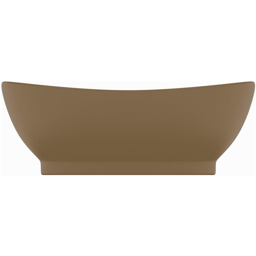 Lavandino con Troppopieno Ovale Crema Opaco 58,5x39cm Ceramica - Foto 2