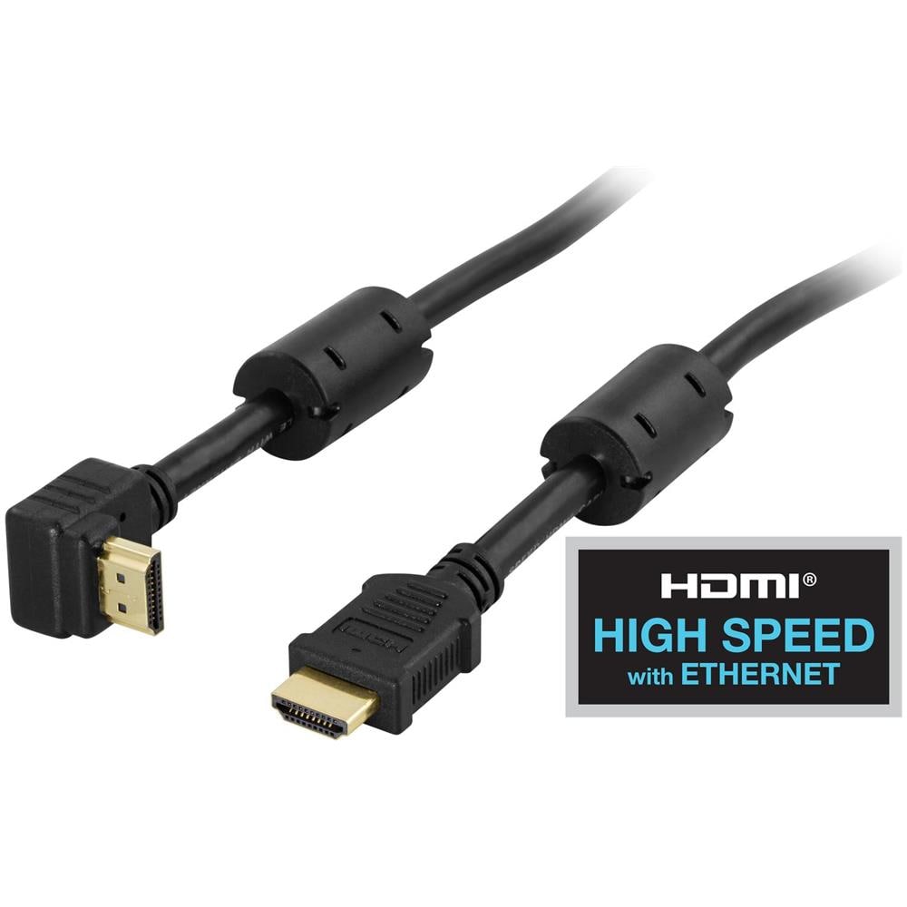 Cavo Hdmi Angolato, Hdmi Ad Alta Velocità Con Ethernet, 1 M, Nero - Foto 1