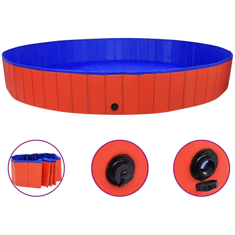 Piscina per Cani Pieghevole Rossa 300x40 cm in PVC - Foto 1