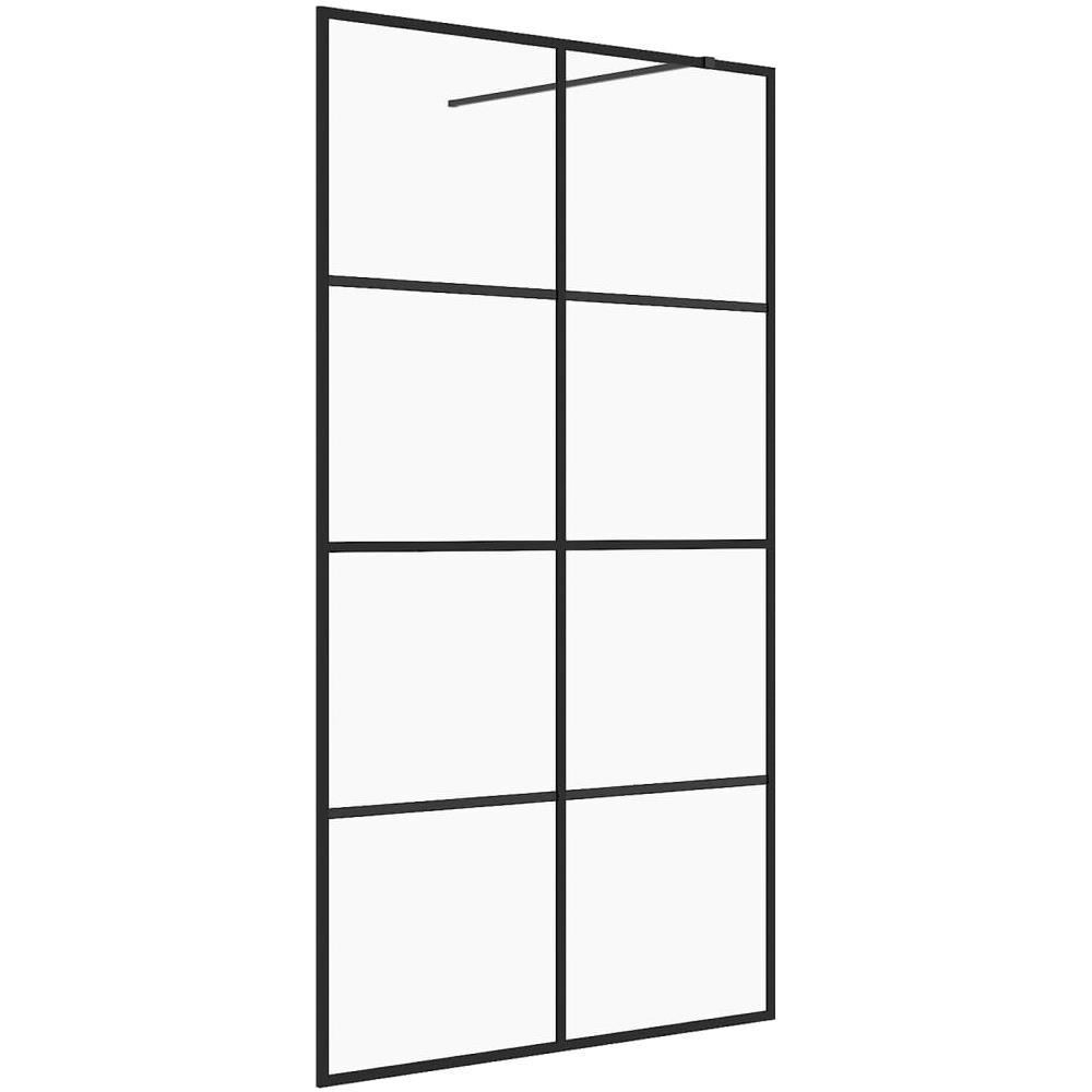 Parete Per Doccia Walk-in Vetro Trasparente Esg 115x195cm Nera - Foto 2