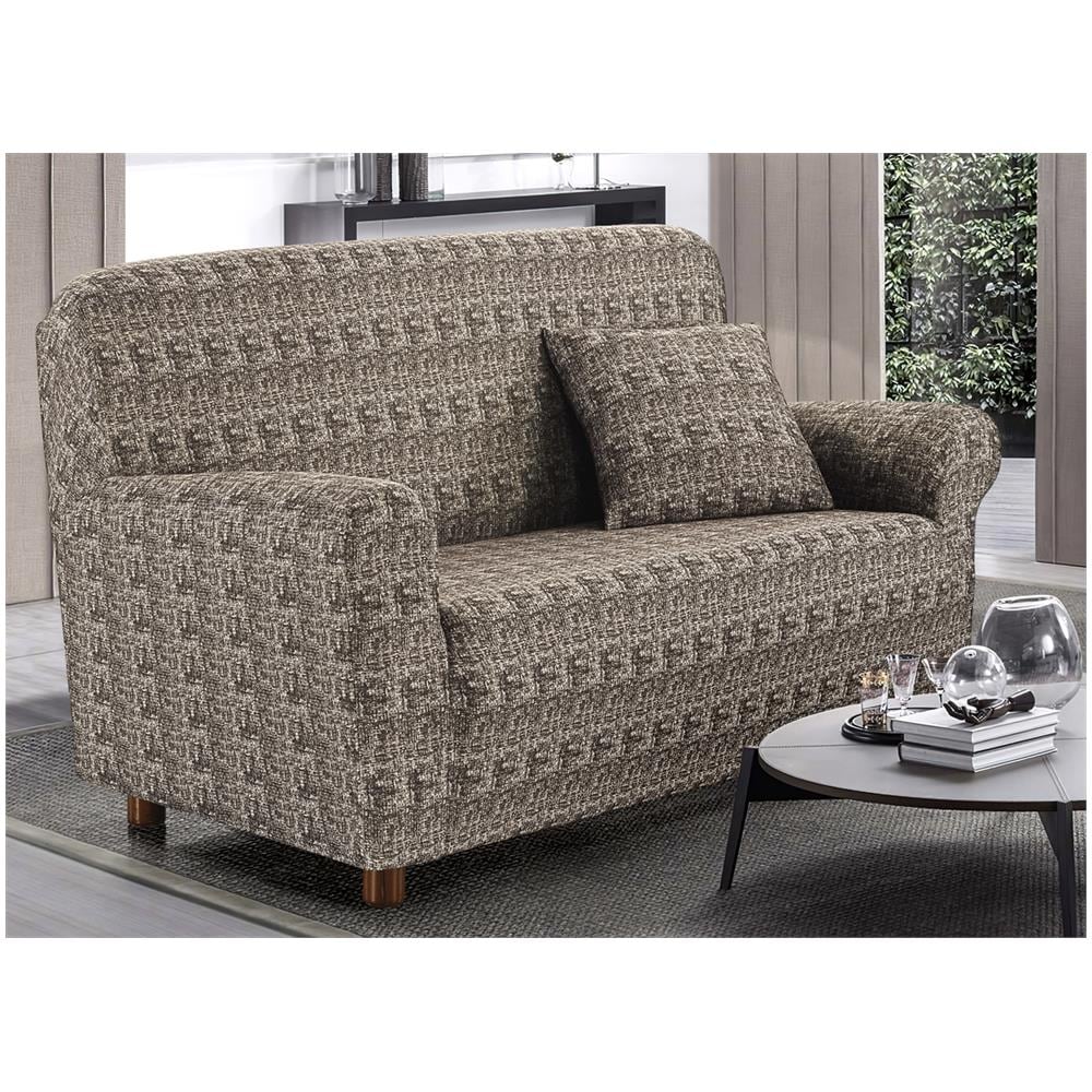 Copridivano Antimacchia Elasticizzato Divano Penisola Angolare Componibile Fantasy Poltrona Tortora - Foto 1