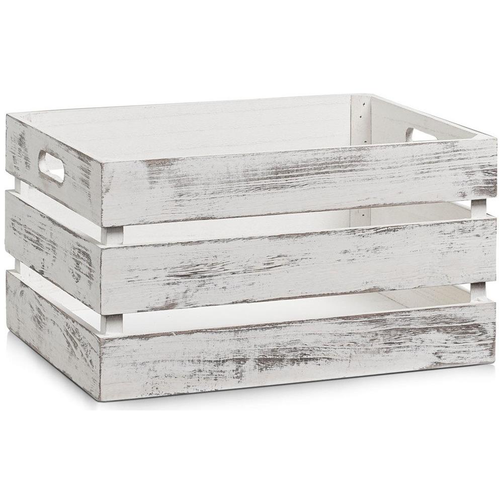 Scatola Portaoggetti Vintage Bianco, Legno - Colore Bianco, 39 X 29 X 21 Cm, Zeller - Foto 1