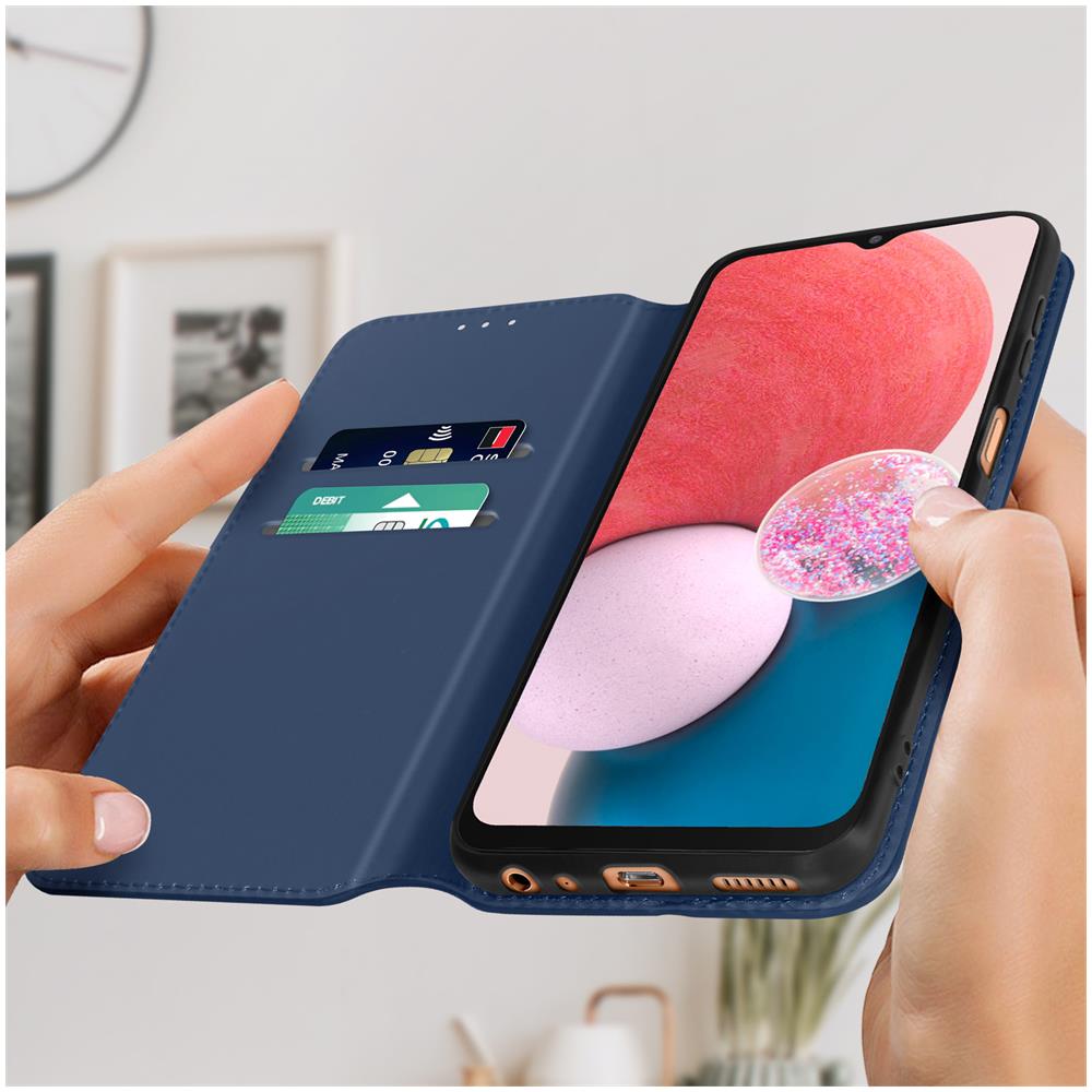 Custodia Samsung Galaxy A13 4g Portafoglio Funzione Supporto Video Oro - Foto 2