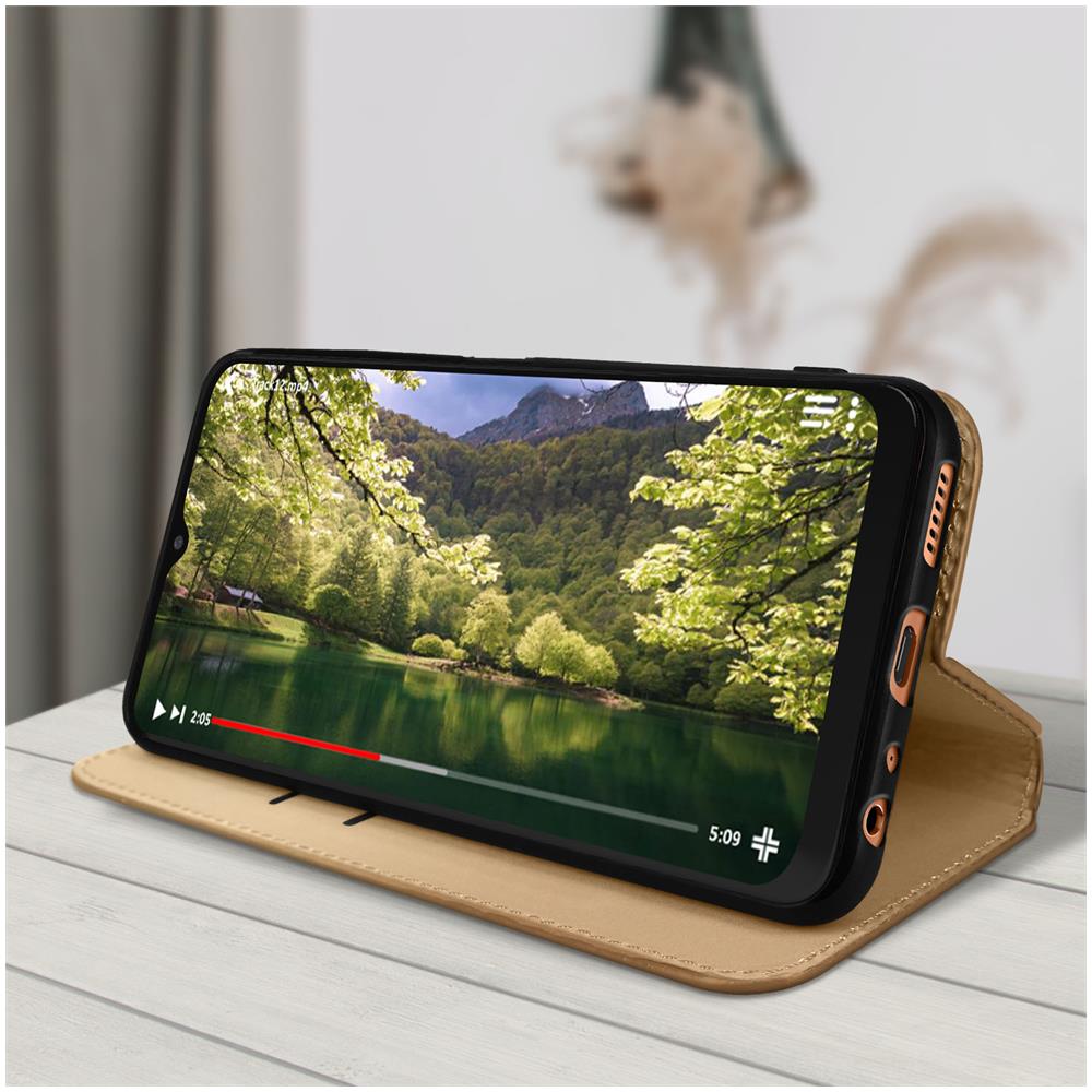 Custodia Samsung Galaxy A13 4g Portafoglio Funzione Supporto Video Oro - Foto 5