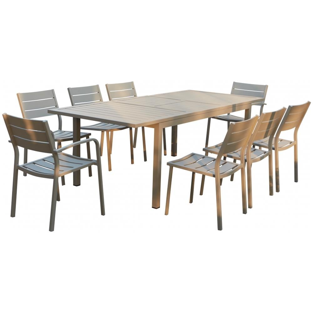 Tavolo Da Giardino Allungabile Con 2 Poltrone E 6 Sedie In Alluminio Mezzane - Foto 1