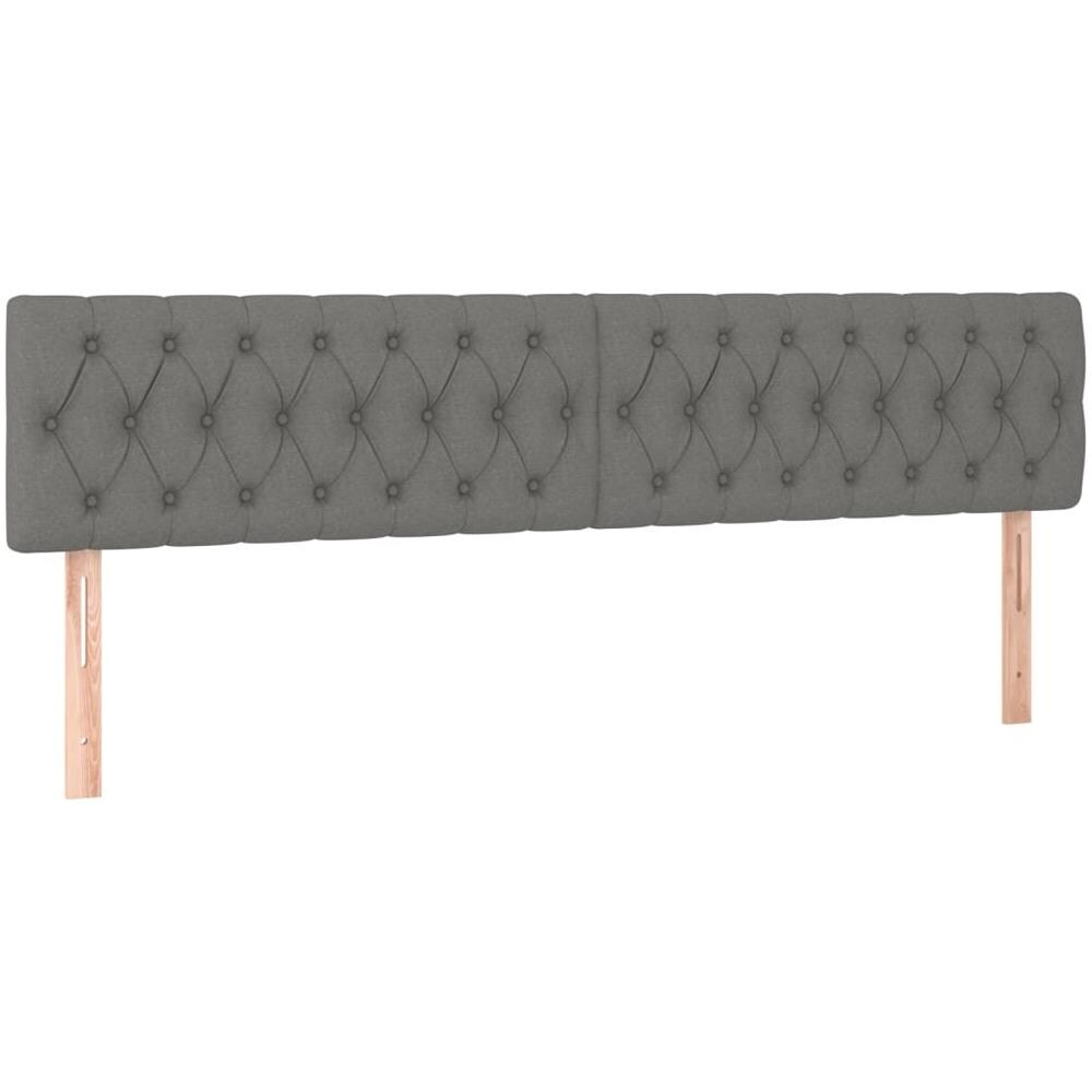 Testiera 2 Pz Grigio Scuro 90x7x78/88 Cm In Tessuto - Foto 2