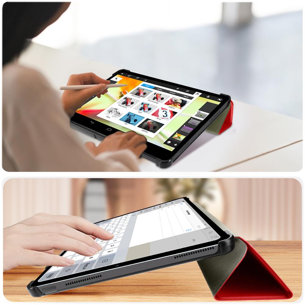 Custodia Xiaomi Redmi Pad 10.6 Copertina Funzione Supporto E Tastiera Rossa - Foto 6