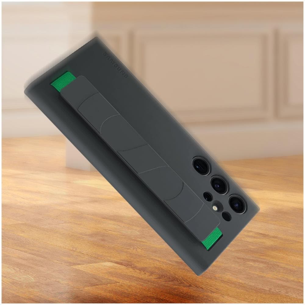 Cover S23 Ultra Silicone Cinturino Originale Silicone Grip Case Nera - Foto 2