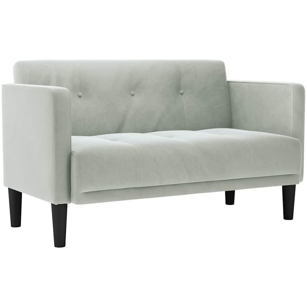 Divano Divanetto Grigio Chiaro 111 cm in Velluto - Foto 1