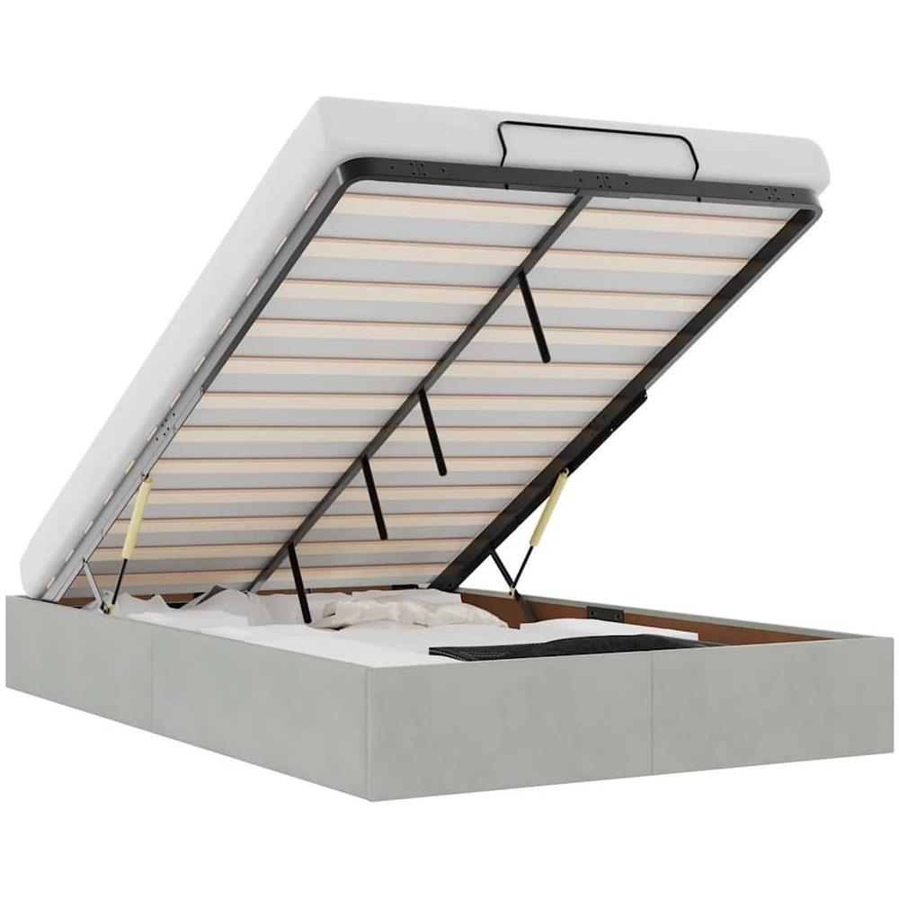 Struttura Letto Pouf Senza Materasso 120x190 cm Velluto - Foto 1