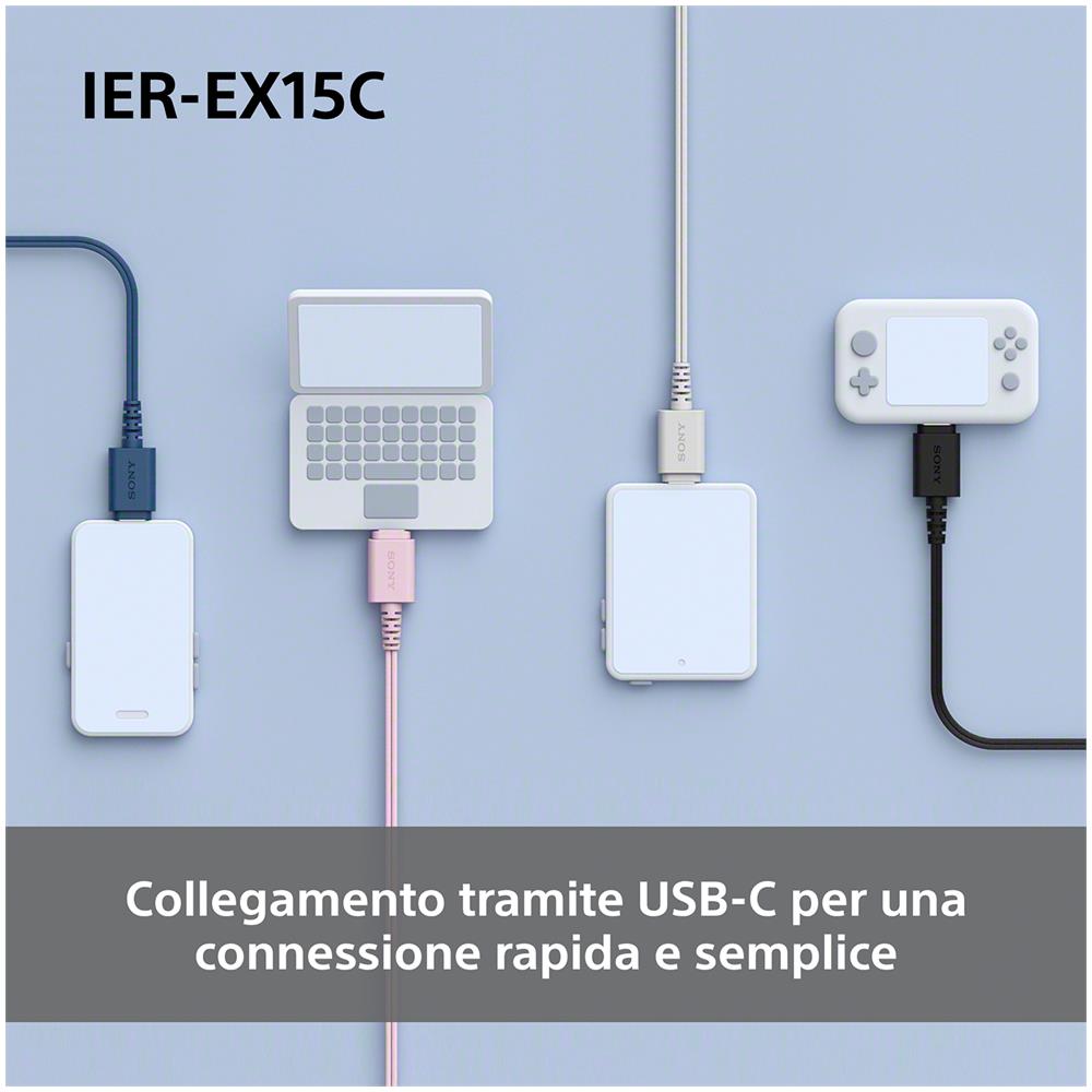 Sony IER-EX15C, Cablato, Musica e Chiamate, 3 g, Auricolare, Bianco - Foto 2