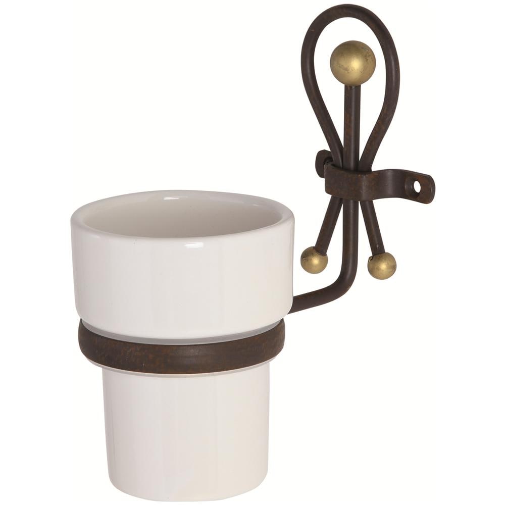 Portaspazzolino in ceramica e ferro battuto lavorazione artigianale - Foto 1