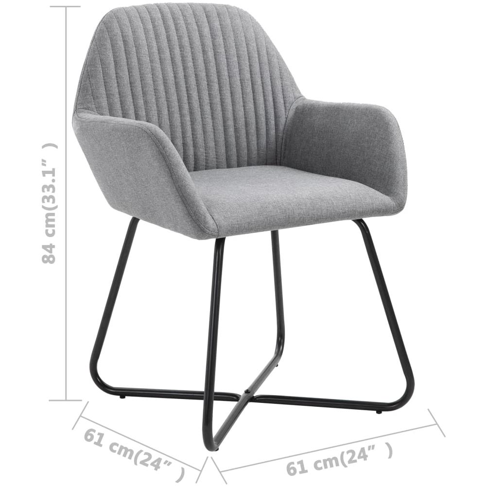 Sedie Da Pranzo 6 Pz Grigio Chiaro In Tessuto - Foto 14