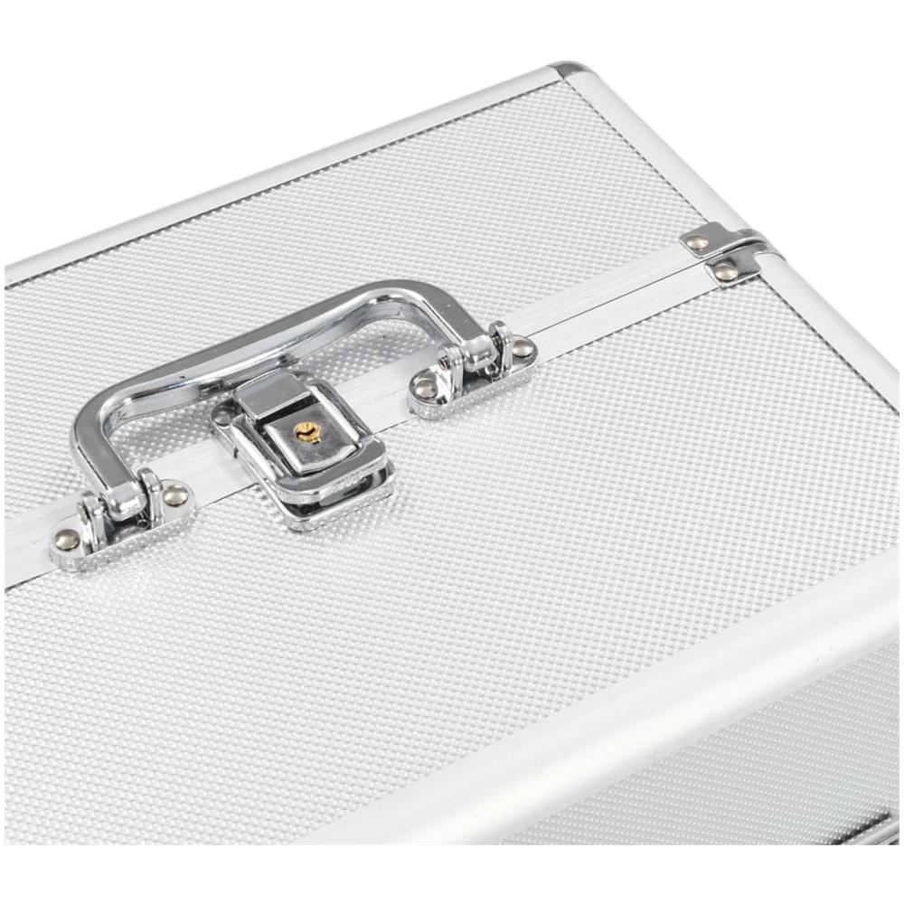 Valigia Per Cosmetici 22x30x21 Cm Argento In Alluminio - Foto 6