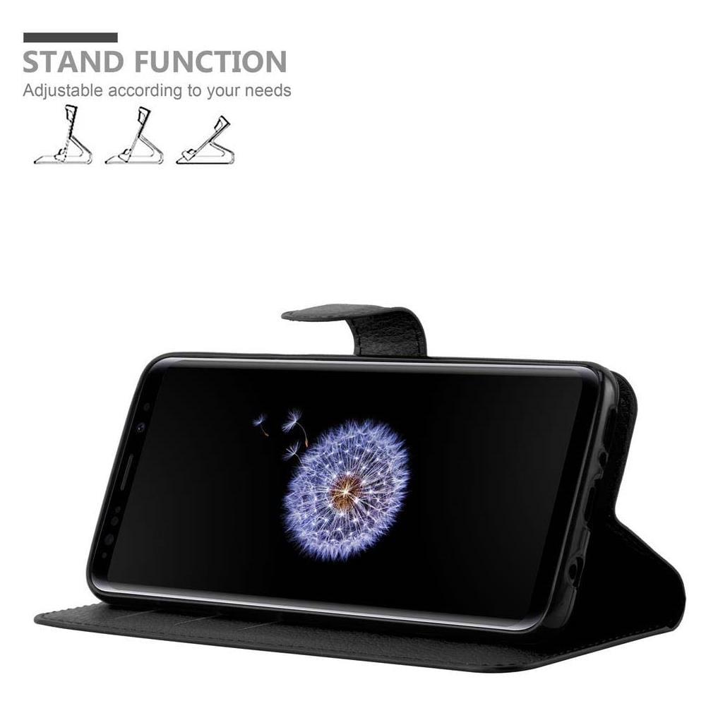 Custodia Compatibile Con Samsung Galaxy S9 In Nero Carbone - Coperchio Protettiva Con Chiusura Magnetica, Funzione Stand E Tasca Per Le Carte - Foto 6