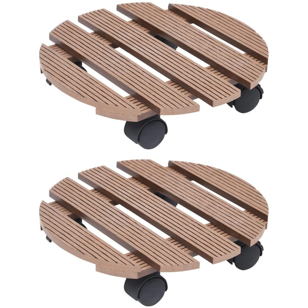 Carrelli Portavasi 2 Pz Marroni ?30x7,5 Cm In Wpc - Foto 1