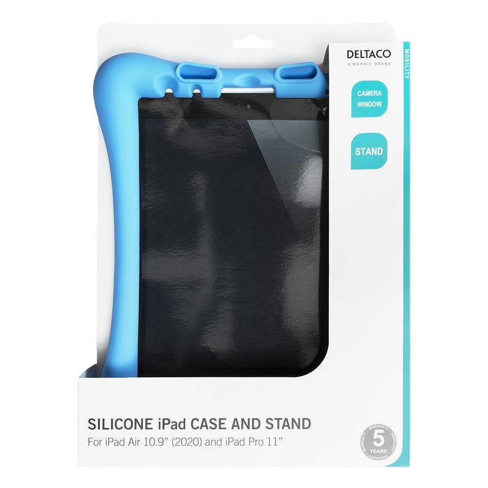 Custodia In Silicone Deltaco Per Ipad Air 10.9 "" / Pro 11"" 2020/2021, Supporto, Blu - Foto 14