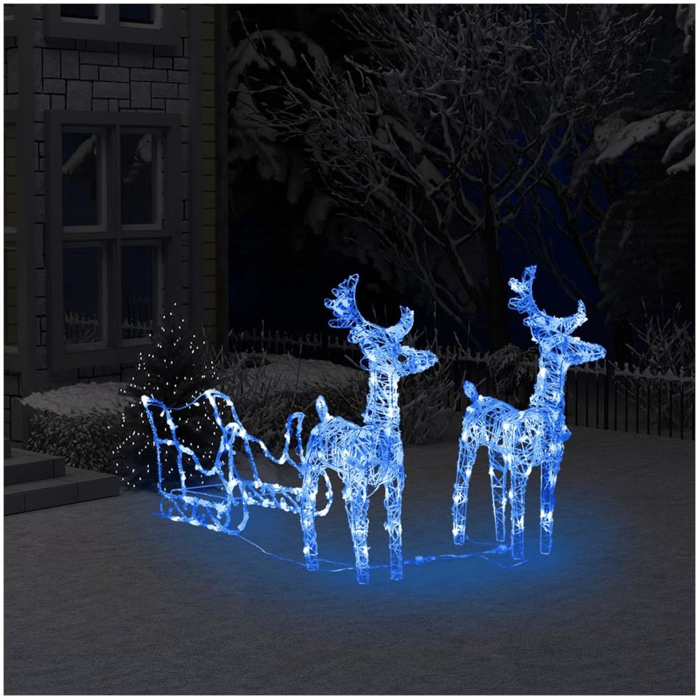 Decorazione Natalizia Renne e Slitta 160 LED 130 cm in Acrilico - Foto 1