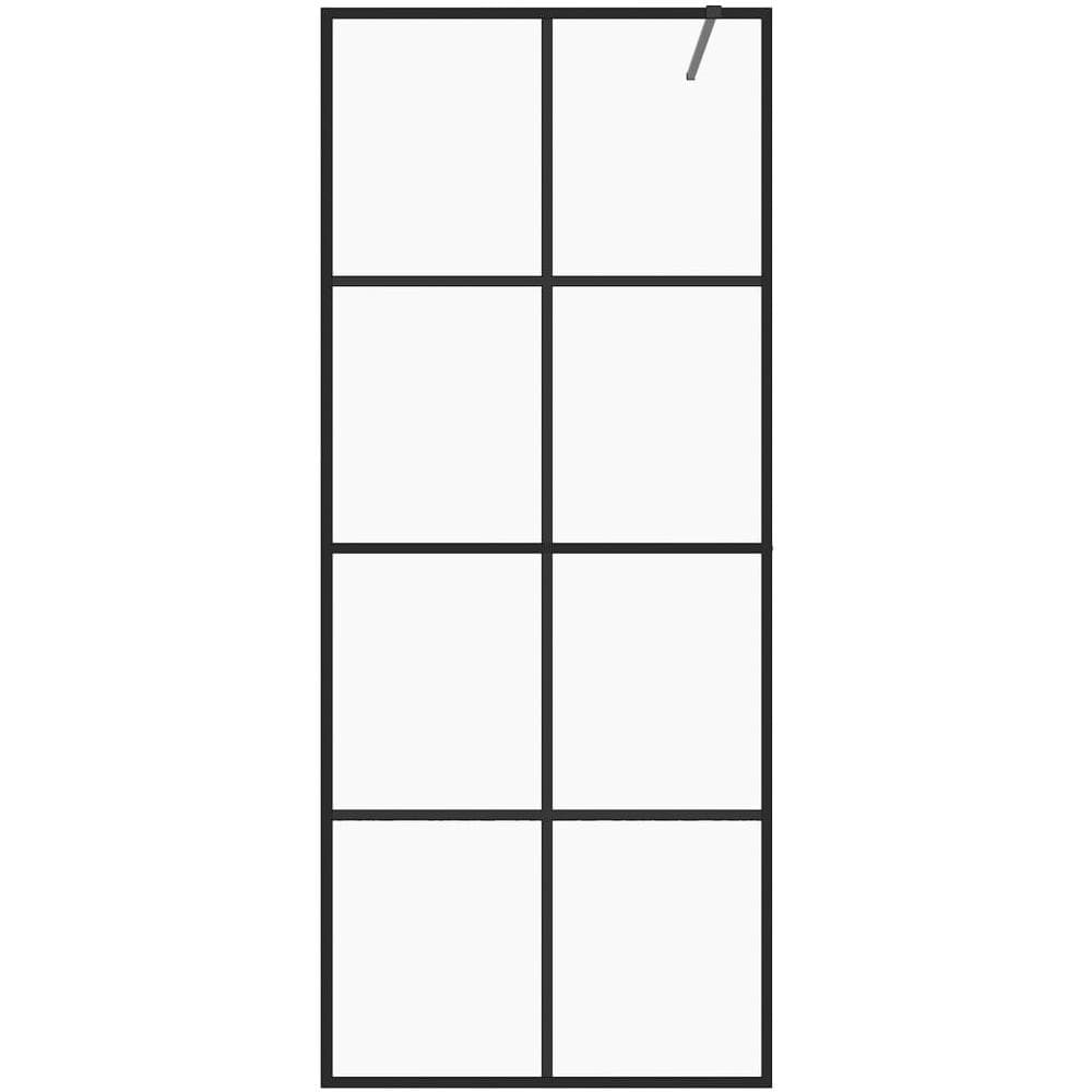 Parete Per Doccia Walk-in Vetro Trasparente Esg 80x195 Cm Nera - Foto 3