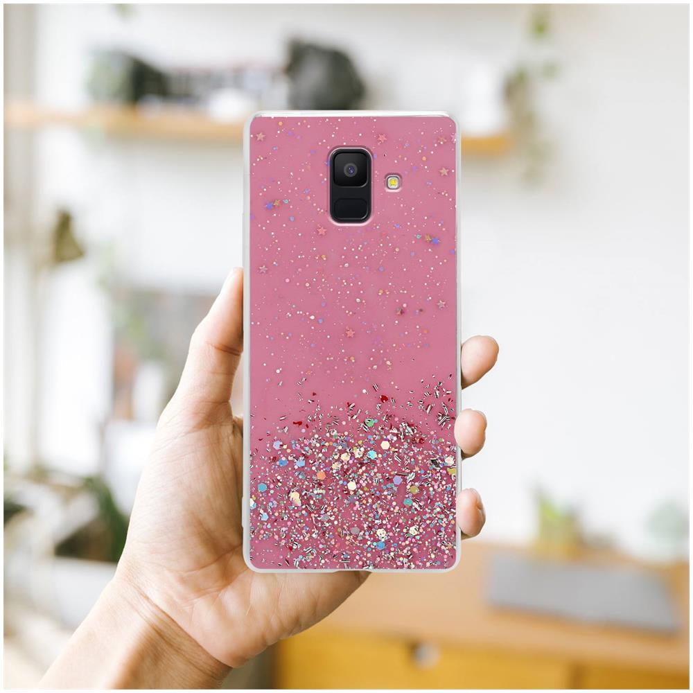 Custodia Compatibile Con Samsung Galaxy A6 2018 In Rosa Con Glitter - Coperchio Protettivo In Silicone Tpu Flessibile Con Glitter Scintillanti - Foto 8