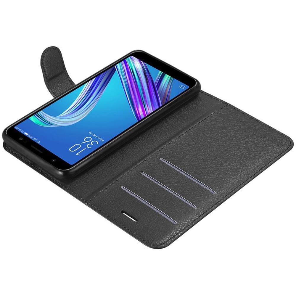 Custodia Compatibile Con Asus Zenfone Max Pro M1 (6"" Zoll) In Nero Carbone - Coperchio Protettiva Con Chiusura Magnetica, Funzione Stand E Tasca Per Le Carte - Foto 8