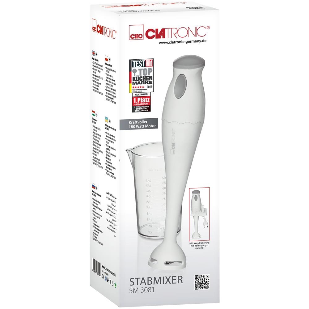 Frullatore ad Immersione SM 3081 con Recipiente da 0.5 L Potenza 180 Watt Colore Bianco - Foto 7