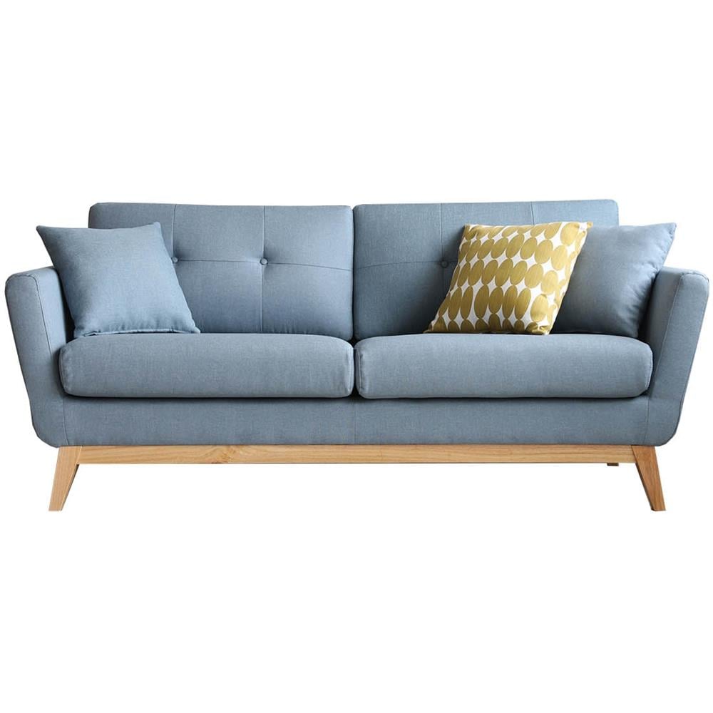 Hoga Divano Scandinavo 3 Posti Blu Pastello - Foto 1