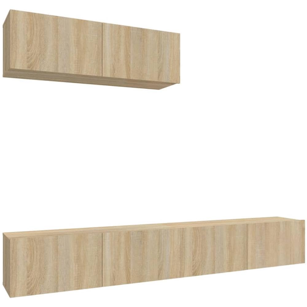 Set Di Mobili Porta Tv 3 Pz Rovere Sonoma In Legno Multistrato - Foto 2