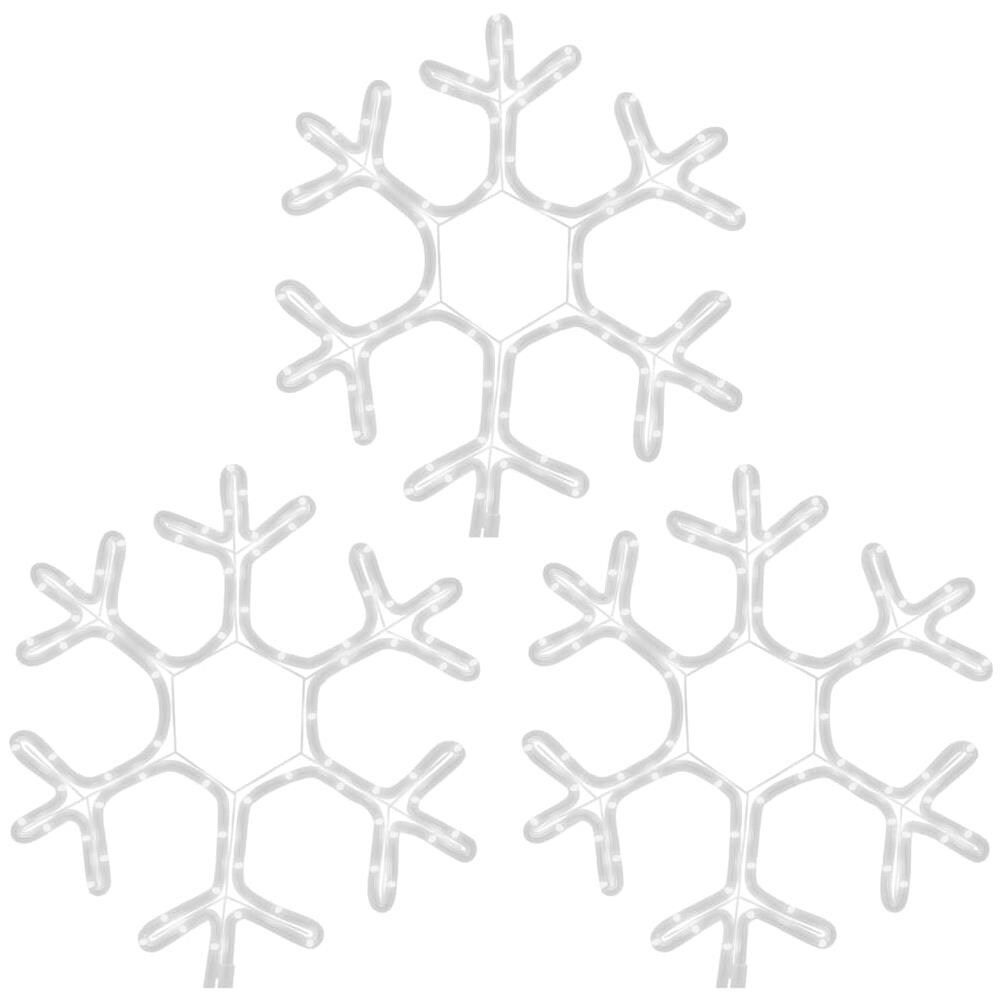 Figura Natalizia Fiocco Di Neve Led 3 Pz Bianco Caldo 38x37 Cm - Foto 4