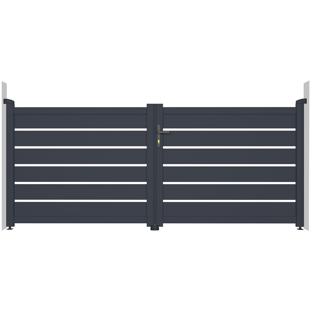 Cancello A Battente In Alluminio 3m Vogel 300b120 Grey - Foto 1