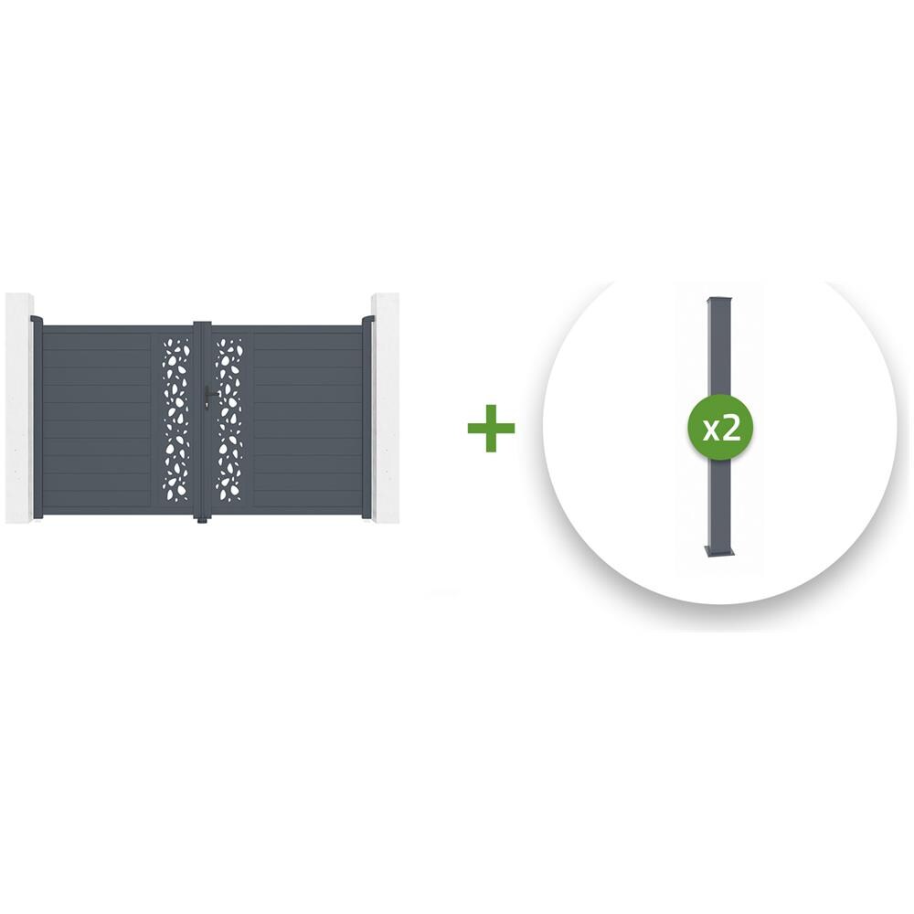 Cancello A Battente In Alluminio 3m Sunny 300b180 + 2 Pali - Foto 1