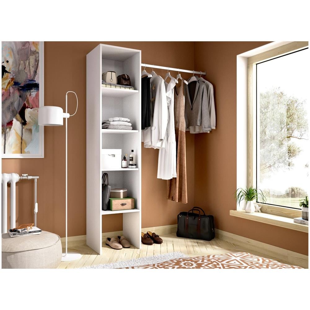 Guardaroba Presanella, Struttura Per Cabina Armadio, Mobile Appendiabiti Aperto, 138x40h186 Cm, Bianco - Foto 1
