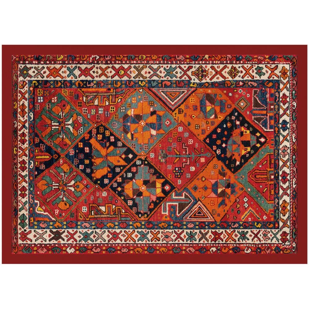 Tappeto Antiscivolo Stampa Digitale Linea Emozioni D''oriente Bakhtiari Arancio 154x220 Arancio - Foto 1