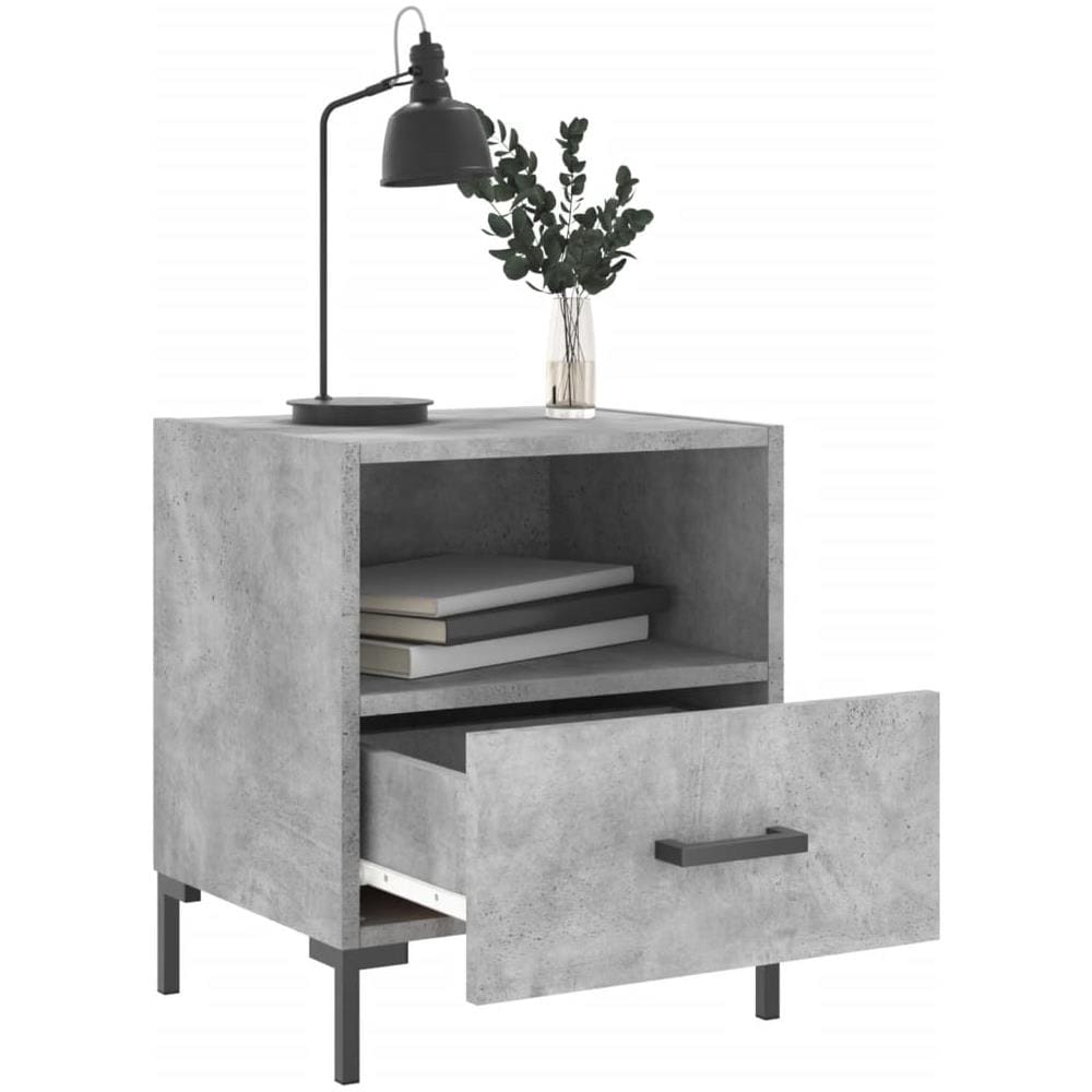 Comodini 2 Pz Grigio Cemento 40x35x47,5 Cm In Legno Multistrato - Foto 3
