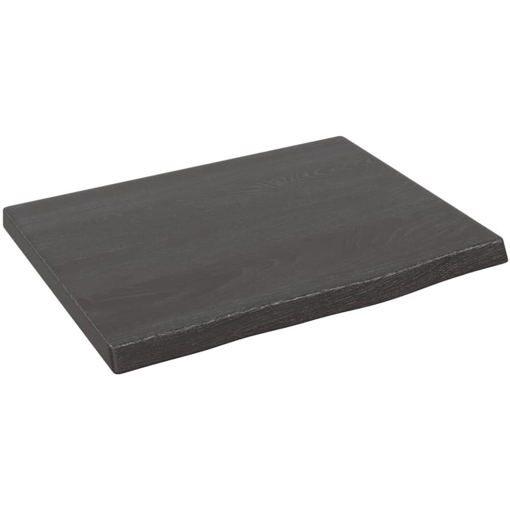 Ripiano Muro Marrone Scuro 40x30x2 cm Massello Rovere Trattato - Foto 1