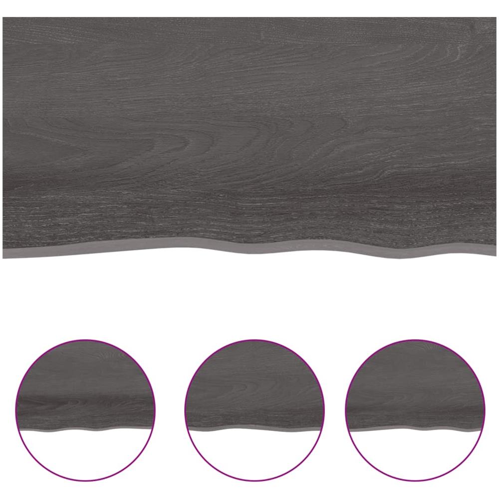Ripiano Muro Marrone Scuro 40x30x2 cm Massello Rovere Trattato - Foto 3
