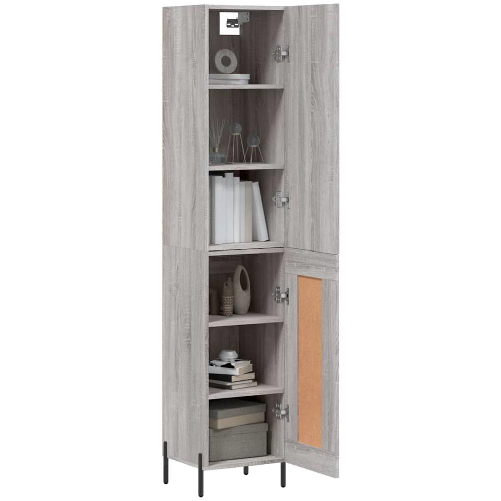 Credenza Grigio Sonoma 34,5x34x180 Cm In Legno Multistrato - Foto 3