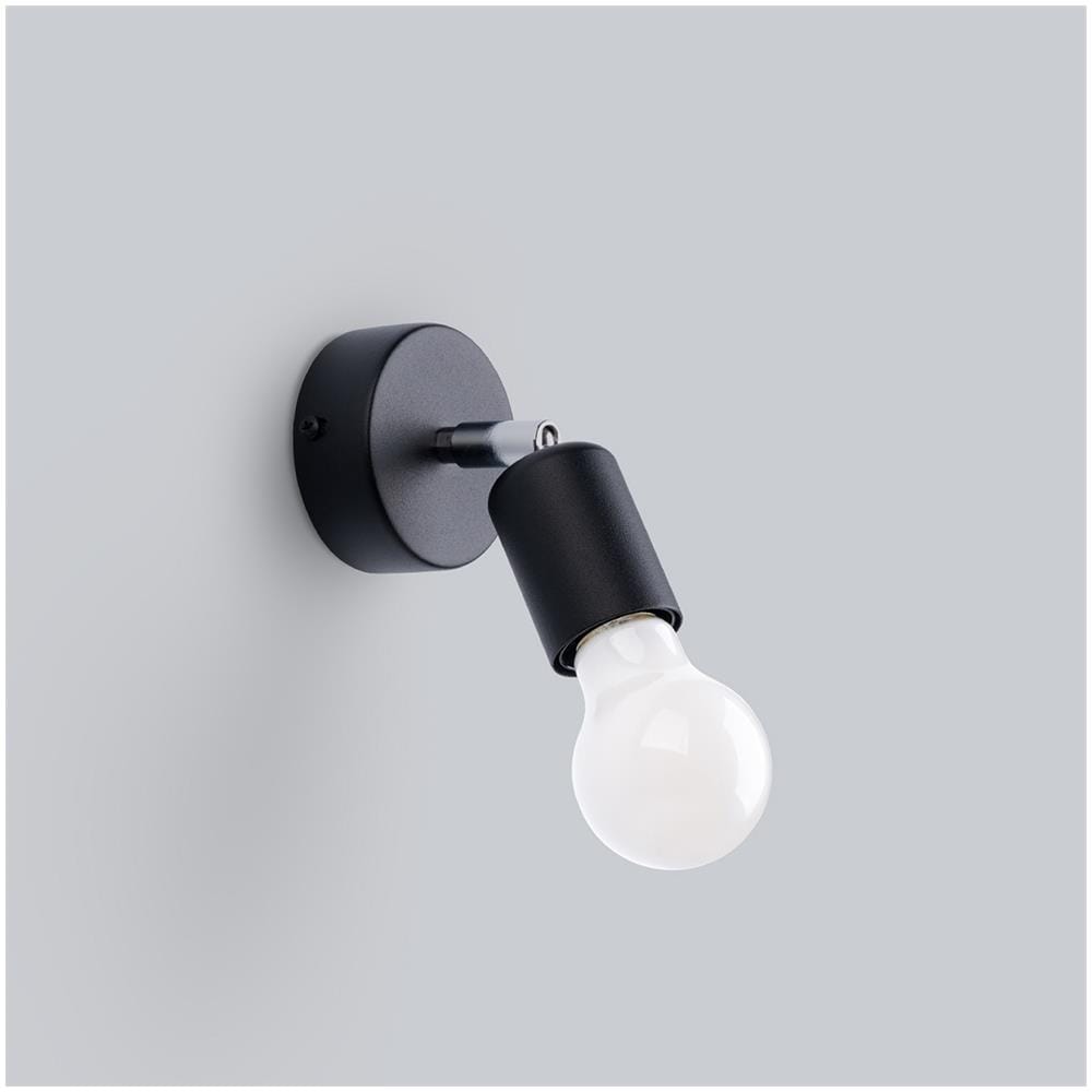 Sollux Lighting Lampada Da Parete Fornes 1 Nero Sl.1120 - Minimalista Lampade Da Parete Nero 14x8x8 Cm - Foto 2
