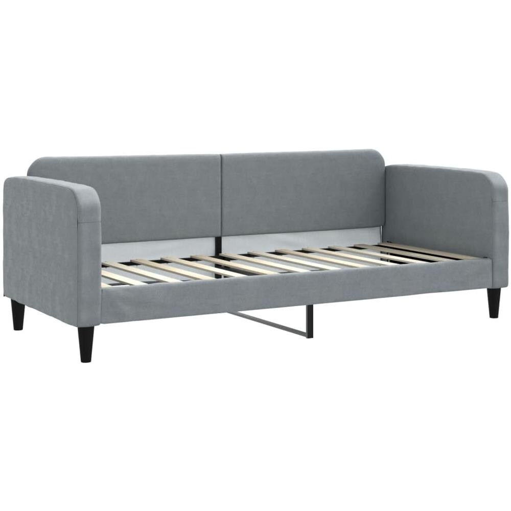 Letto Da Giorno Grigio Chiaro 80x200 Cm In Tessuto - Foto 1