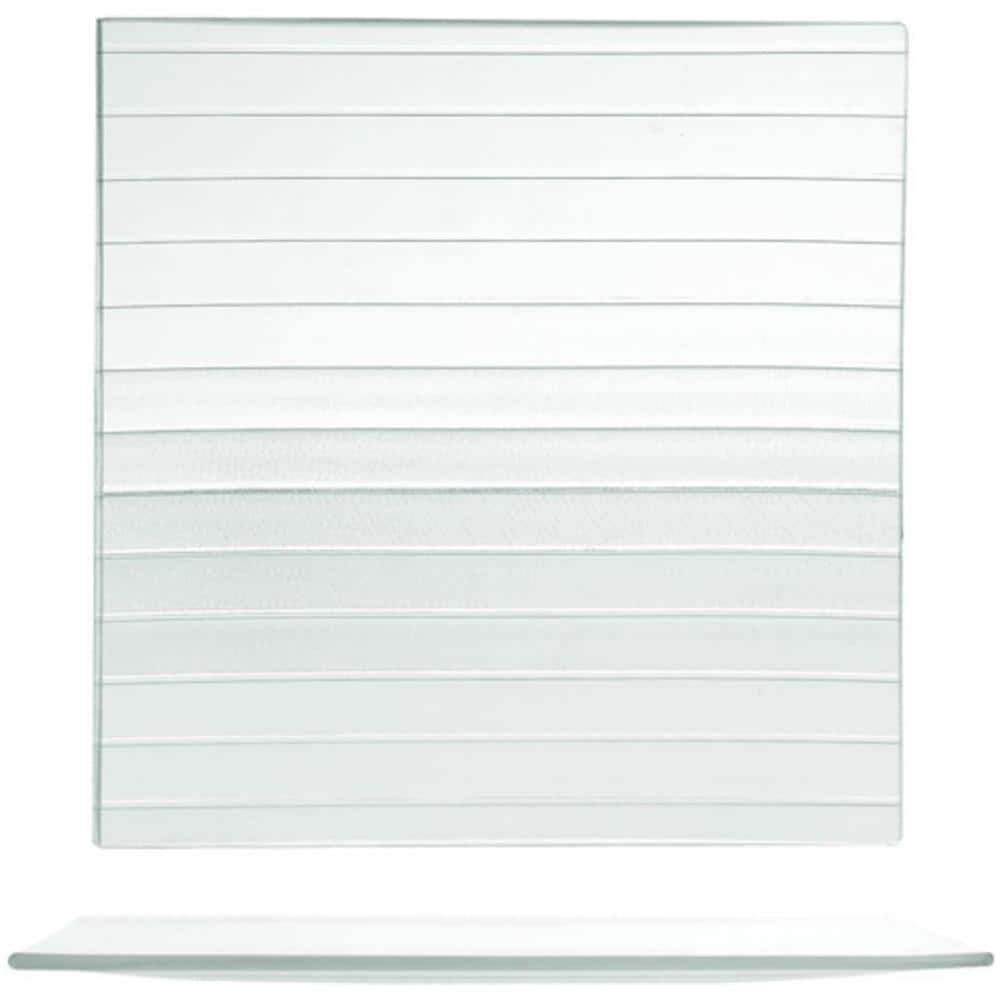 Set 6 piatti quadri Striped in vetro riciclato cm 30x30 - Foto 1